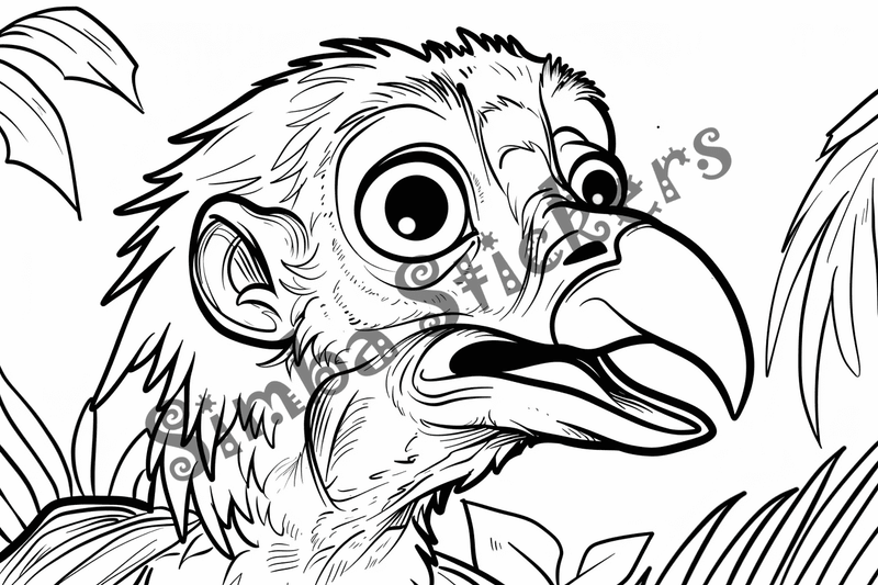 Colouring pages, bundle of vultures 2, 25 images, nffnc2