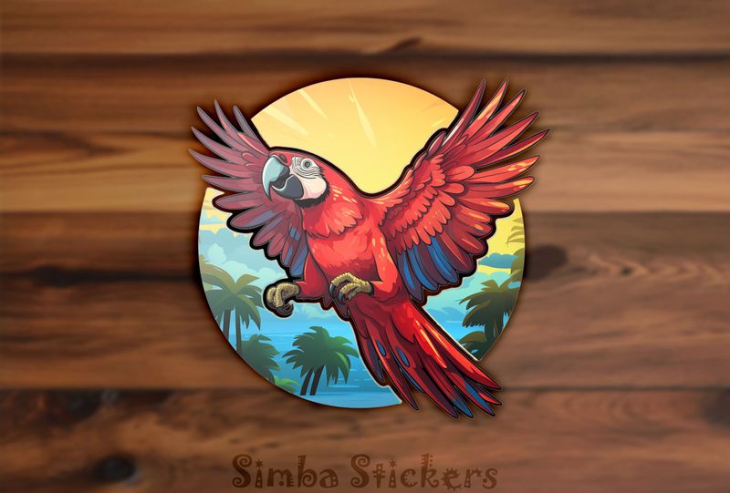 Red parrot with blue patches, cl8bix