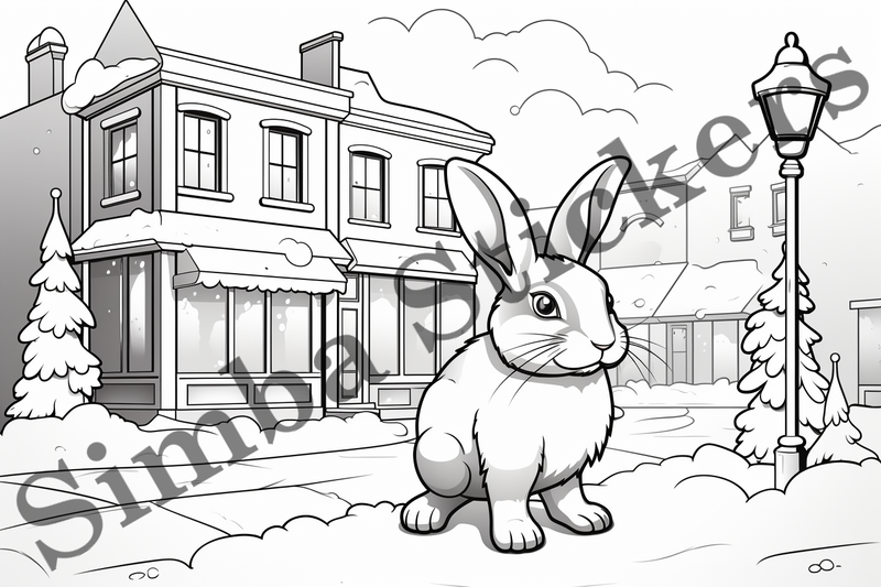 Colouring pages, Bundle of hares, 25 images