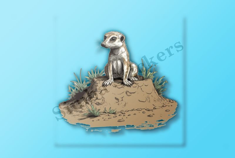 Meerkat on top of a hole