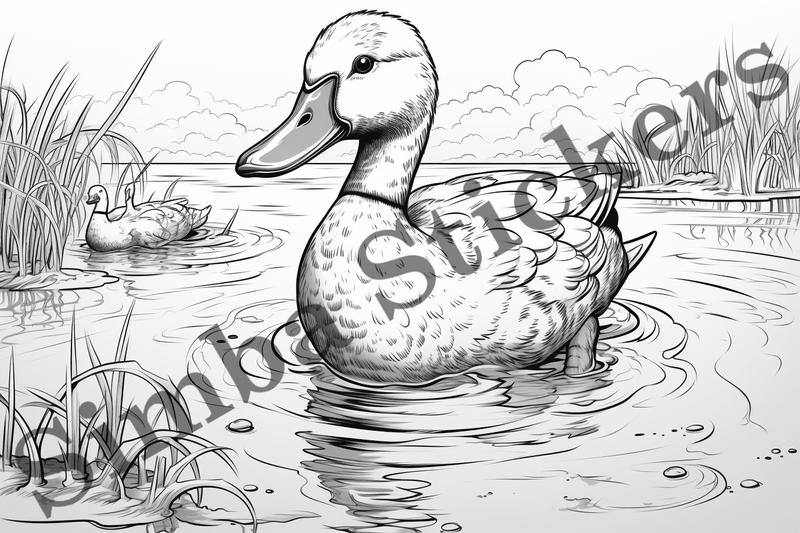Colouring pages, Bundle of ducks in love, 25 images