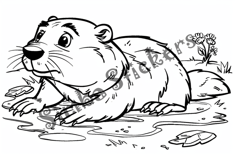 Colouring pages, bundle of groundhogs, 25 images