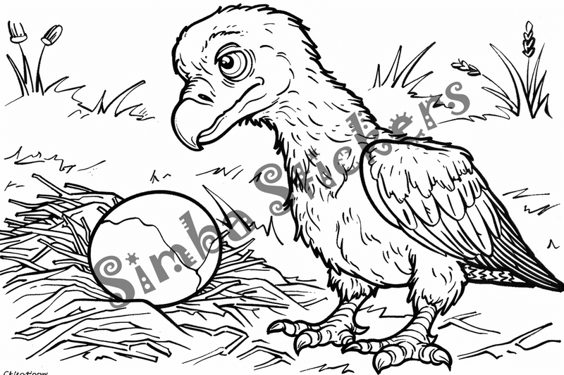 Colouring pages, bundle of vultures 2, 25 images, nffnc2