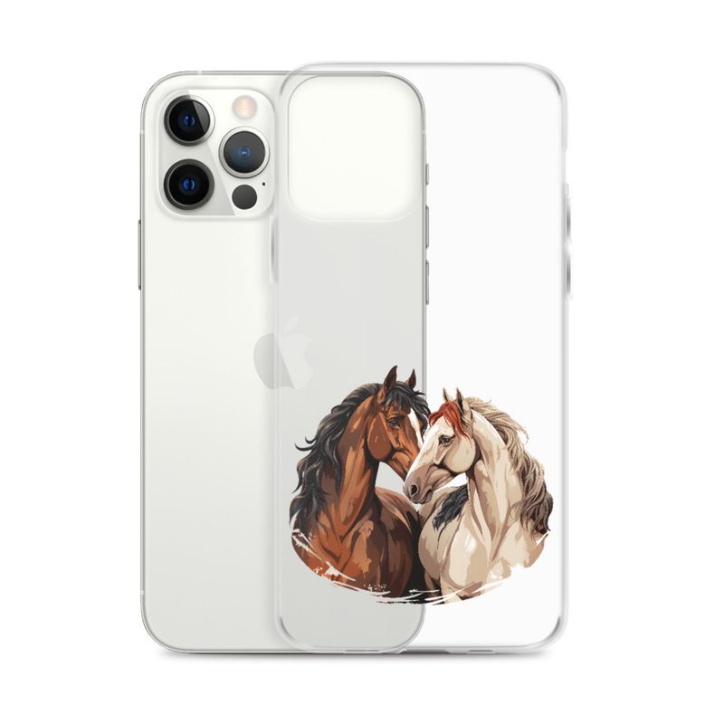 Clear Case for iPhone, Horses nose-to-nose, jbgjpy