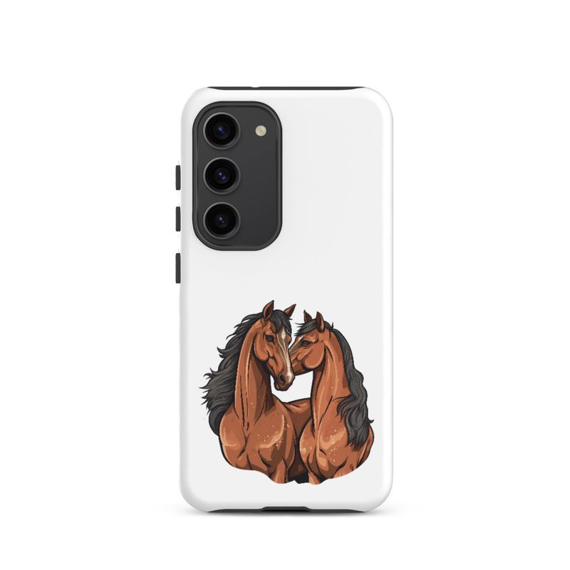 Tough Case for Samsung, Two brown horses snuggling, tdwcyd