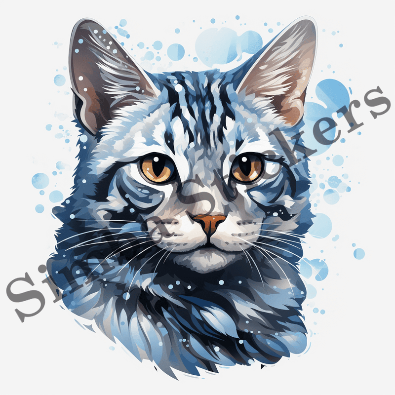 Egyptian Mau cat, watercolour, image set, 10 images