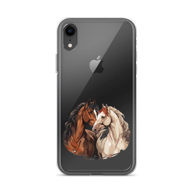 Clear Case for iPhone, Horses nose-to-nose, jbgjpy