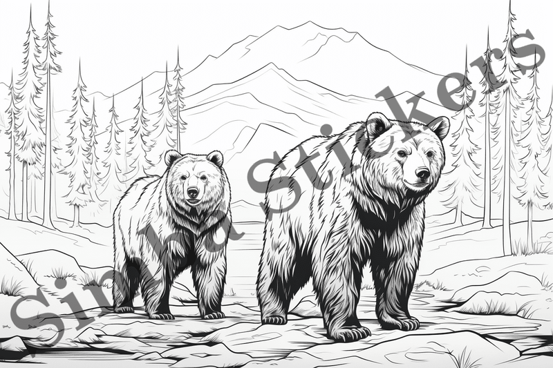 Colouring pages, Bundle of bears, 25 images