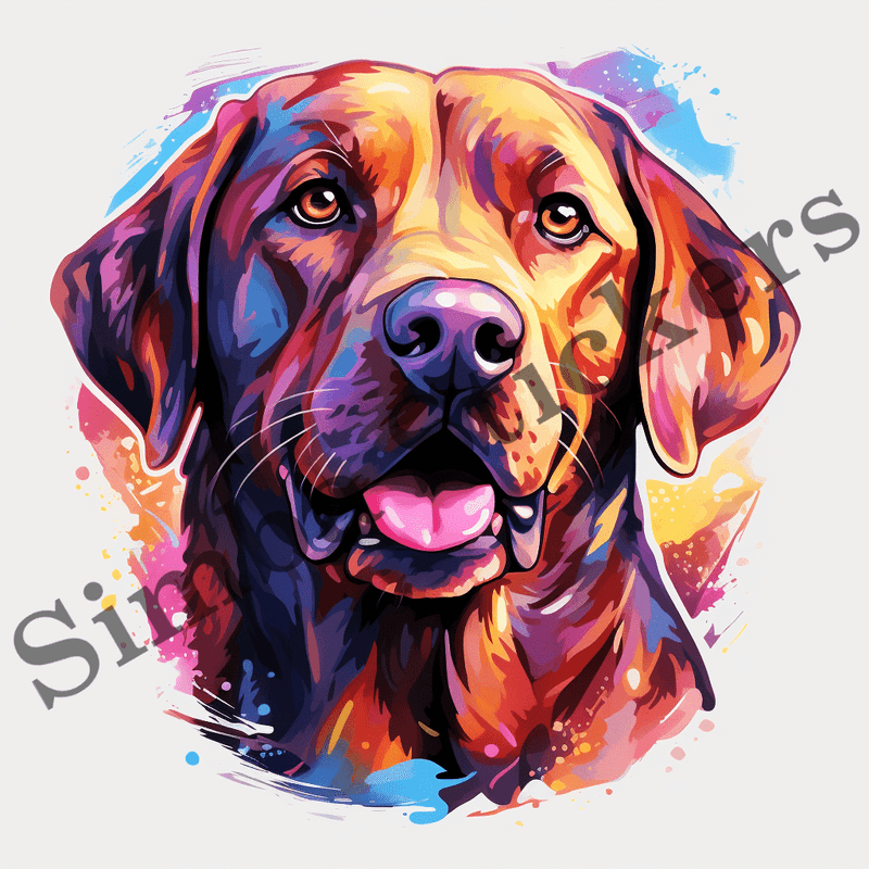 Labrador Retriever dogs, watercolour portraits, image set, 10 images