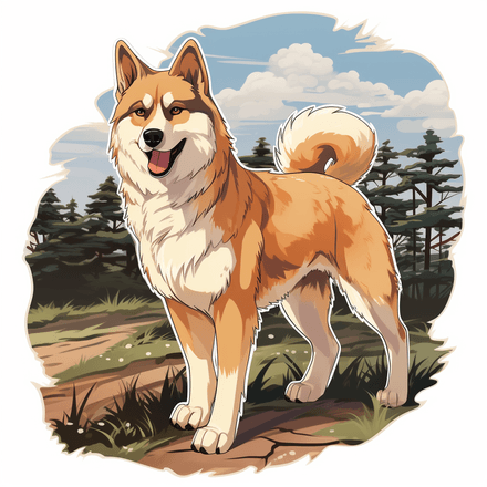 Akita dogs in the wild outdoors, image set, 10 images