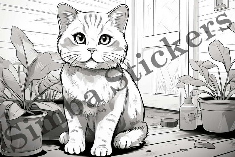 Colouring pages, Bundle of cats, 25 images