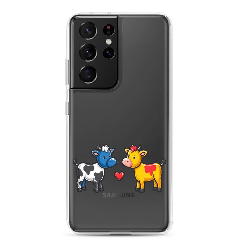 Clear Case for Samsung, Cattle, bull and cow in love, both colourful, zbyzzs