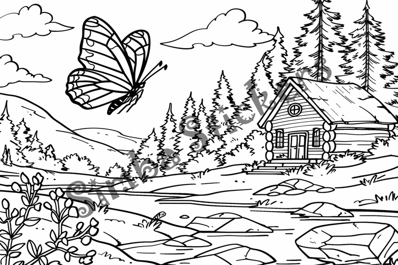 Colouring pages, bundle of butterflies, 50 images