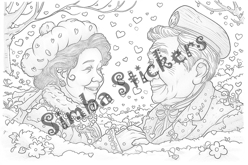 Colouring pages, bundle of people, grandparents and family, 25 images