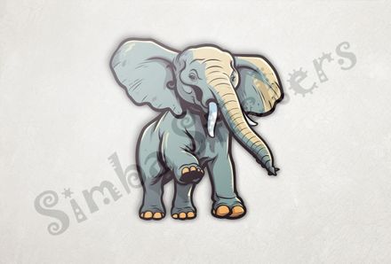 Baby elephant lifting right leg
