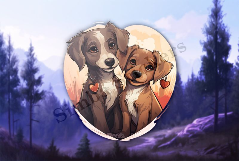 Dogs cuddling