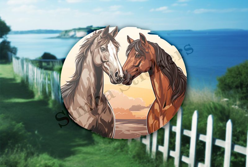 Horses nose-to-nose
