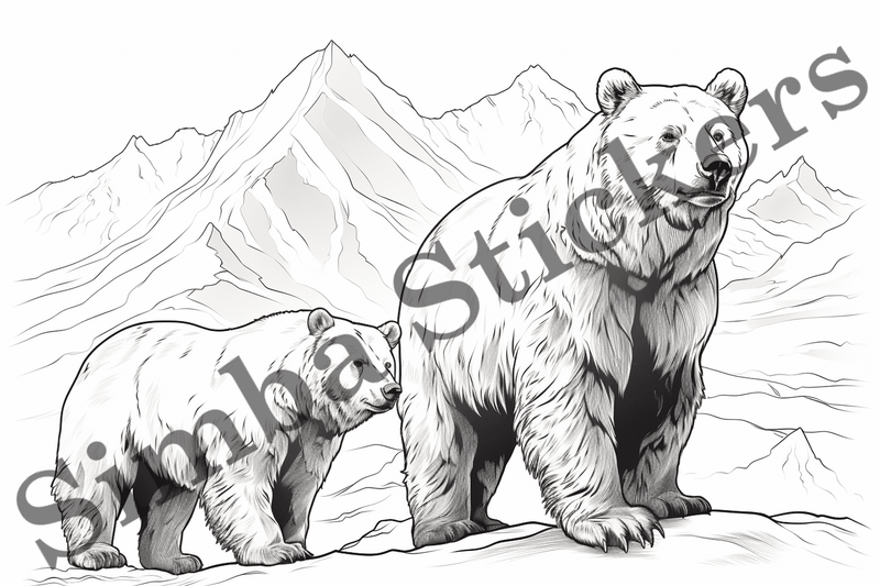 Colouring pages, Bundle of bears, 25 images