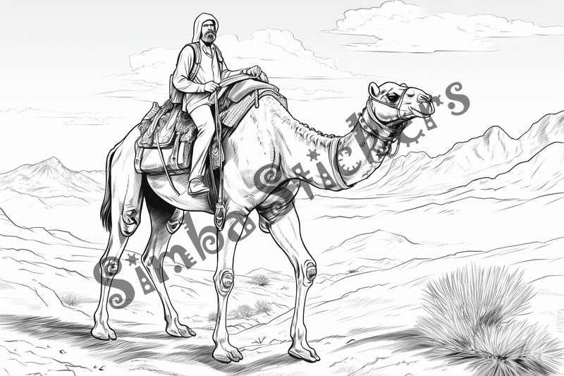 Colouring pages, bundle of camels, 25 images