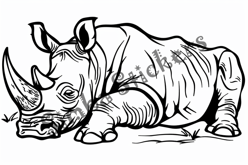 Colouring pages, bundle of rhinos, 10 images
