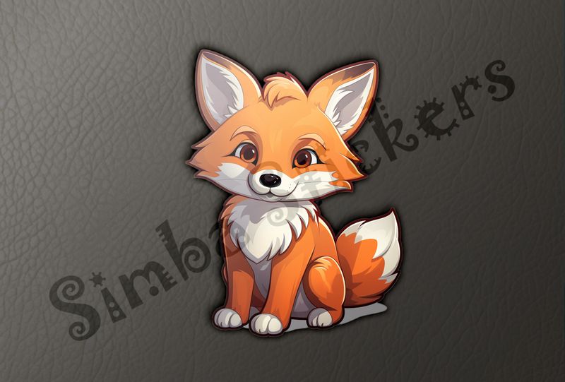 Baby red fox sitting up looking cute