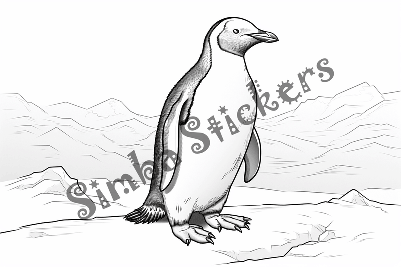 Colouring pages, bundle of penguins, 25 images