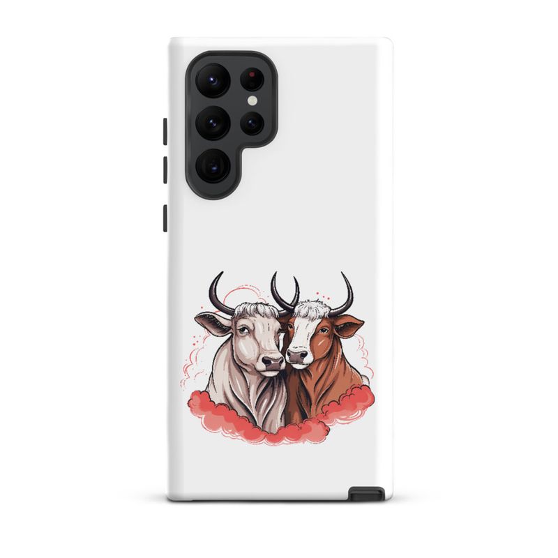 Tough Case for Samsung, Bull and cow, romantic, reddish clouds, qoucds