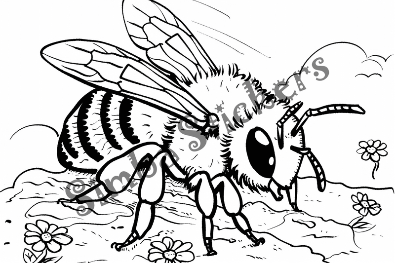 Colouring pages, bundle of bees, 50 images