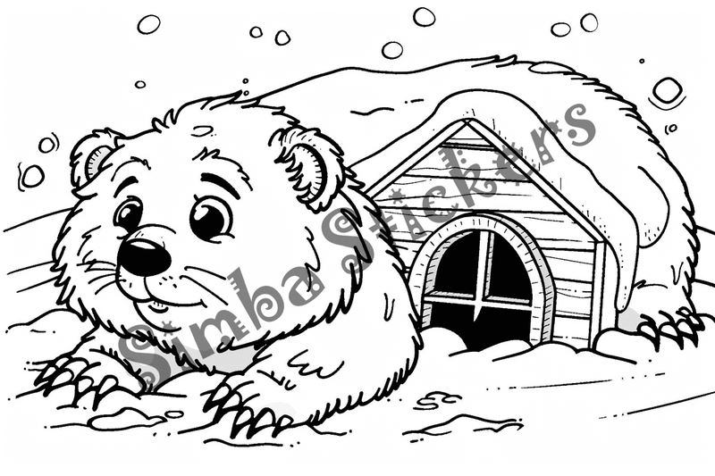 Colouring pages, bundle of groundhogs, 50 images