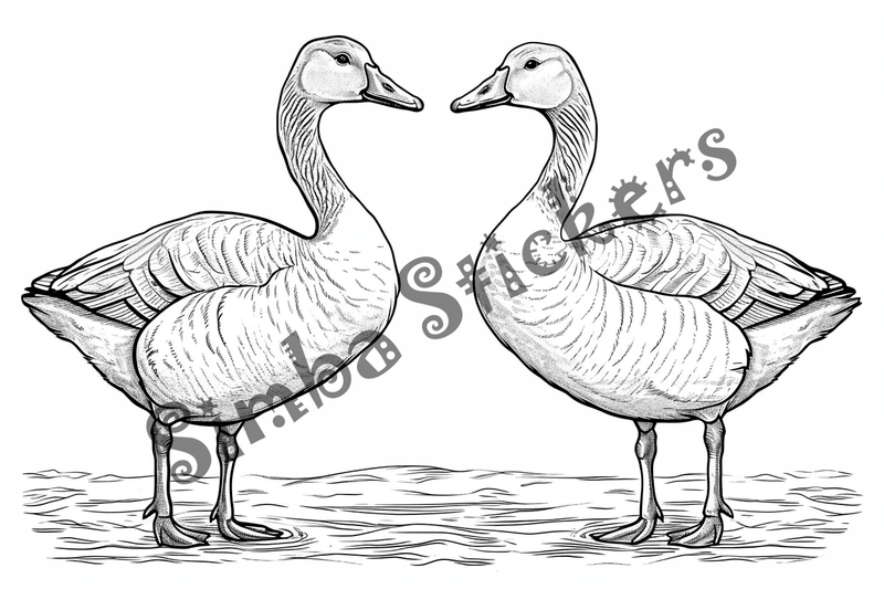 Colouring pages, bundle of geese, 25 images