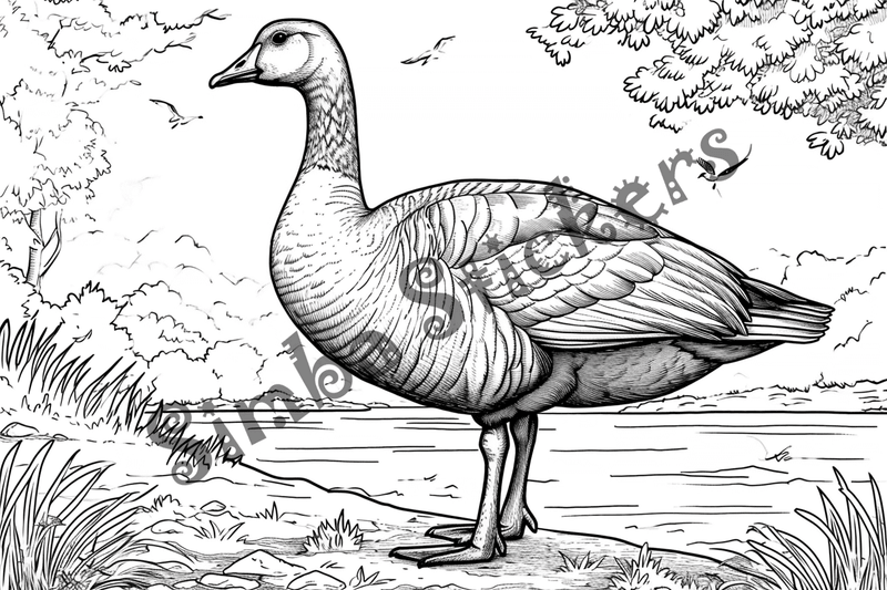 Colouring pages, bundle of geese, 25 images