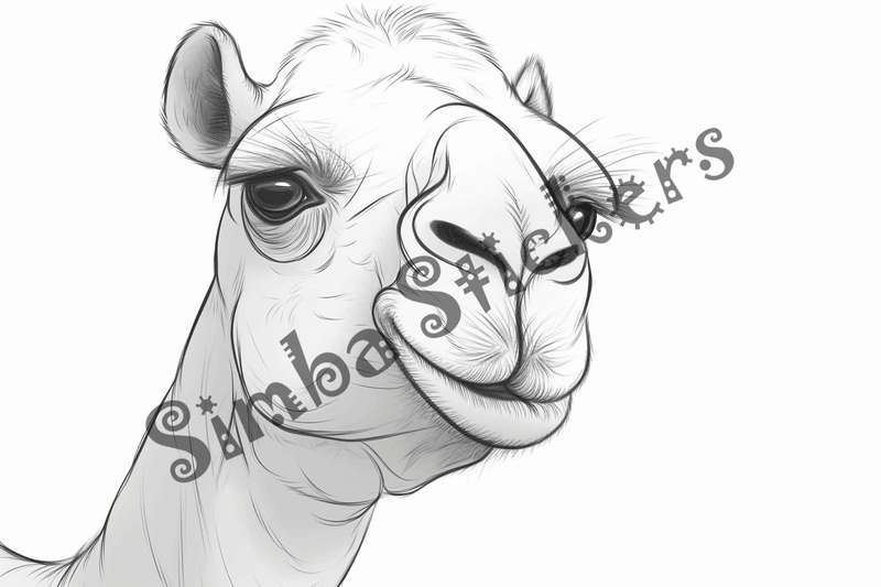 Colouring pages, bundle of singular camels, 10 images