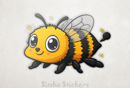 Happy bee smiling with side-glance