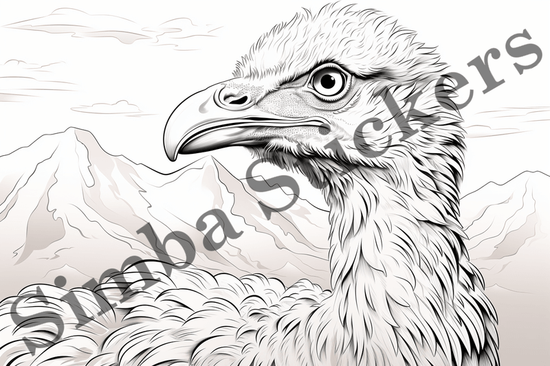 Colouring pages, Bundle of ostriches, 25 images