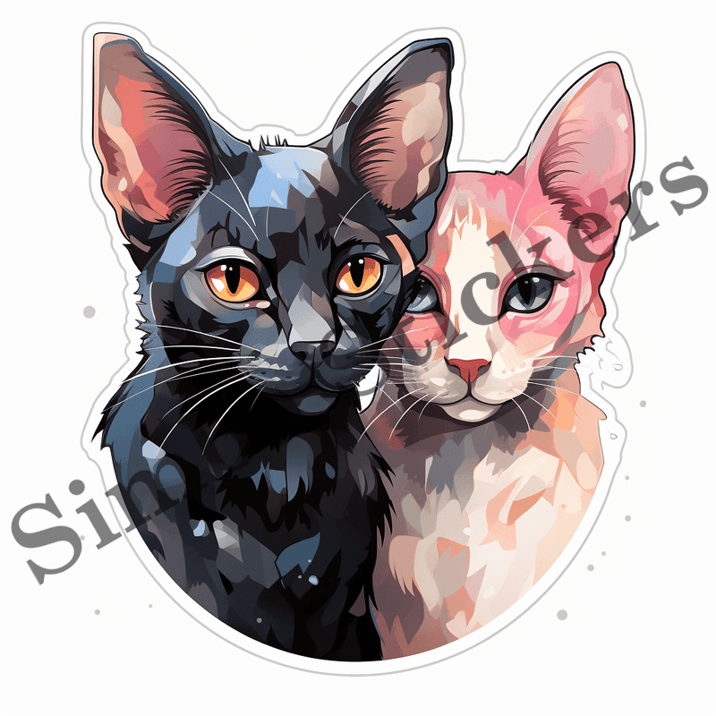Oriental Shorthair cats in love, image set, 10 images