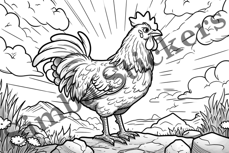 Colouring pages, Bundle of chicken, 25 images