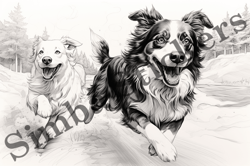 Colouring pages, Bundle of dogs, 25 images