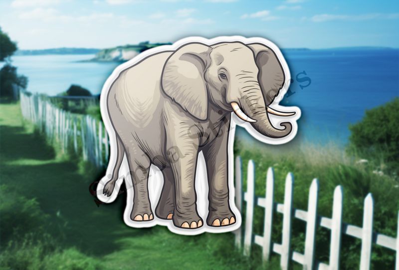 Elephant with partial side view