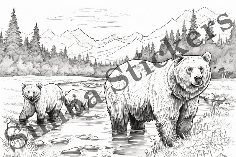 Colouring pages, Bundle of bears, 25 images