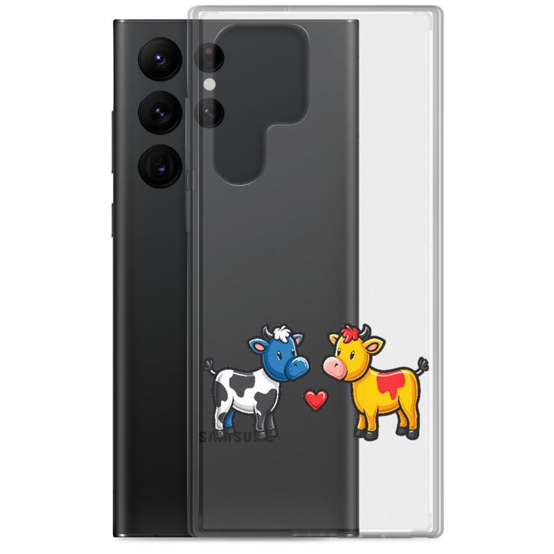Clear Case for Samsung, Cattle, bull and cow in love, both colourful, zbyzzs