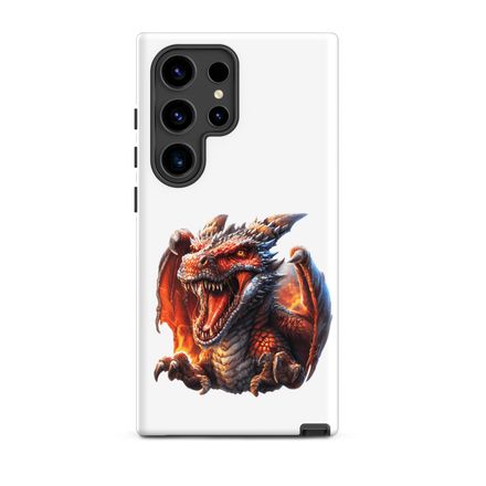 Tough Case for Samsung, Dragon roaring furiously and menacingly, draped in fire, 8dctxz