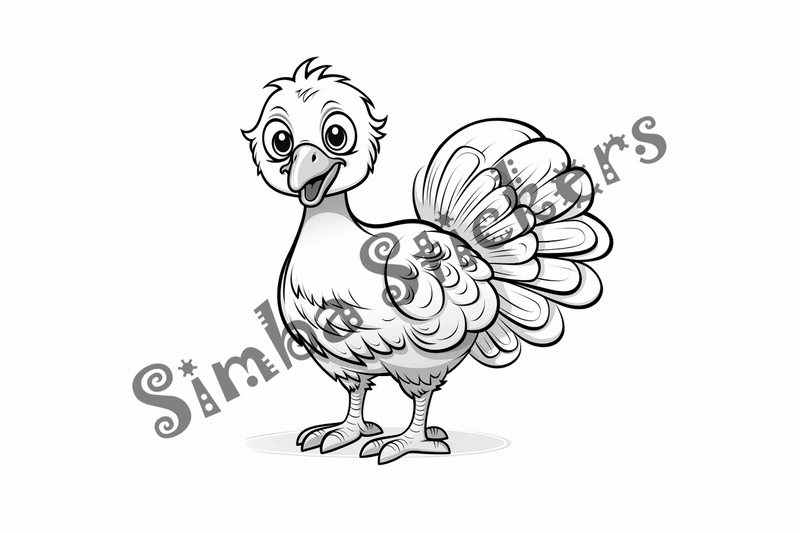 Colouring pages, bundle of turkeys, 50 images
