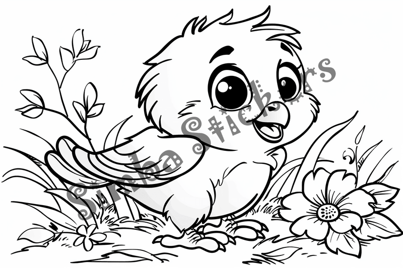 Colouring pages, eaglets or with eaglets, 10 images