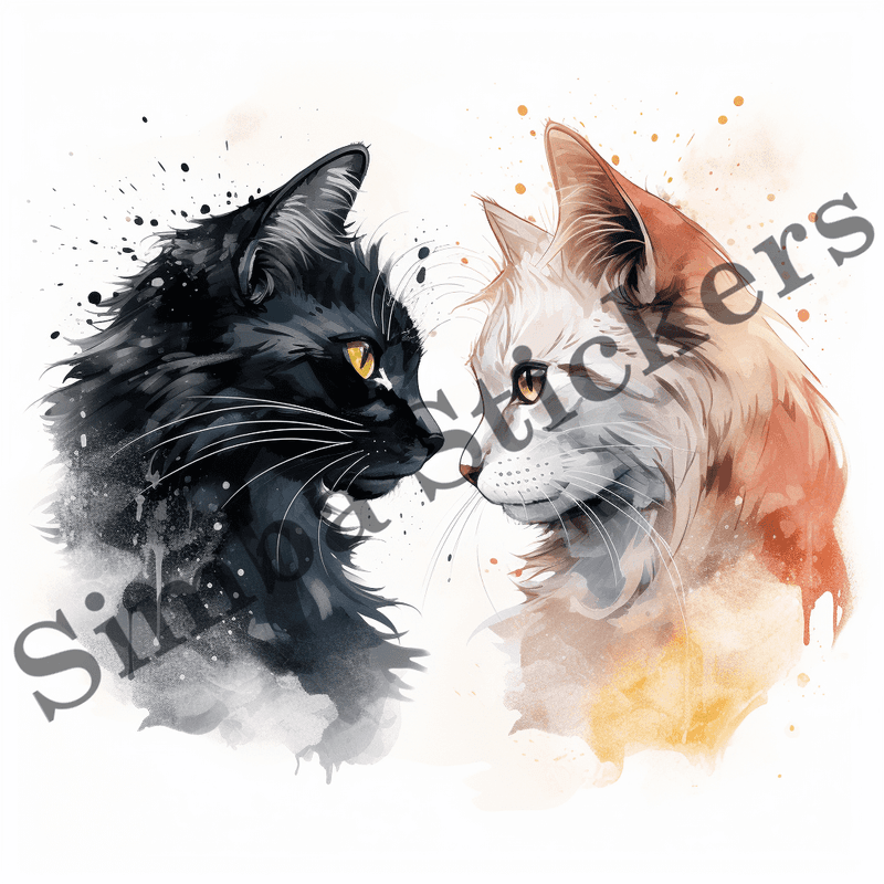 Cats in love, nose-to-nose, image set, 10 images