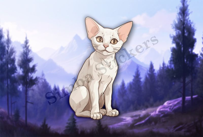 Devon Rex cat with head tilted