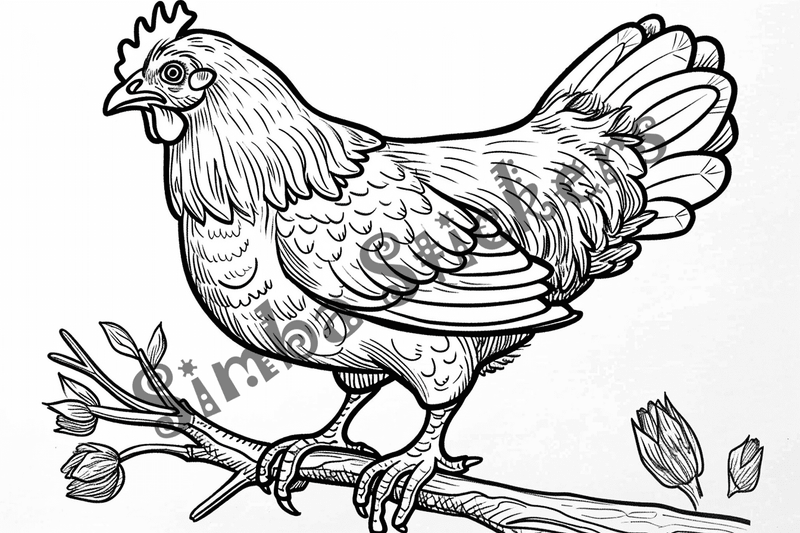 Colouring pages, bundle of chicken, 10 images