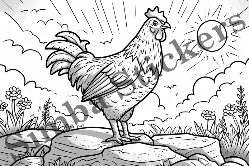 Colouring pages, Bundle of chicken, 10 images