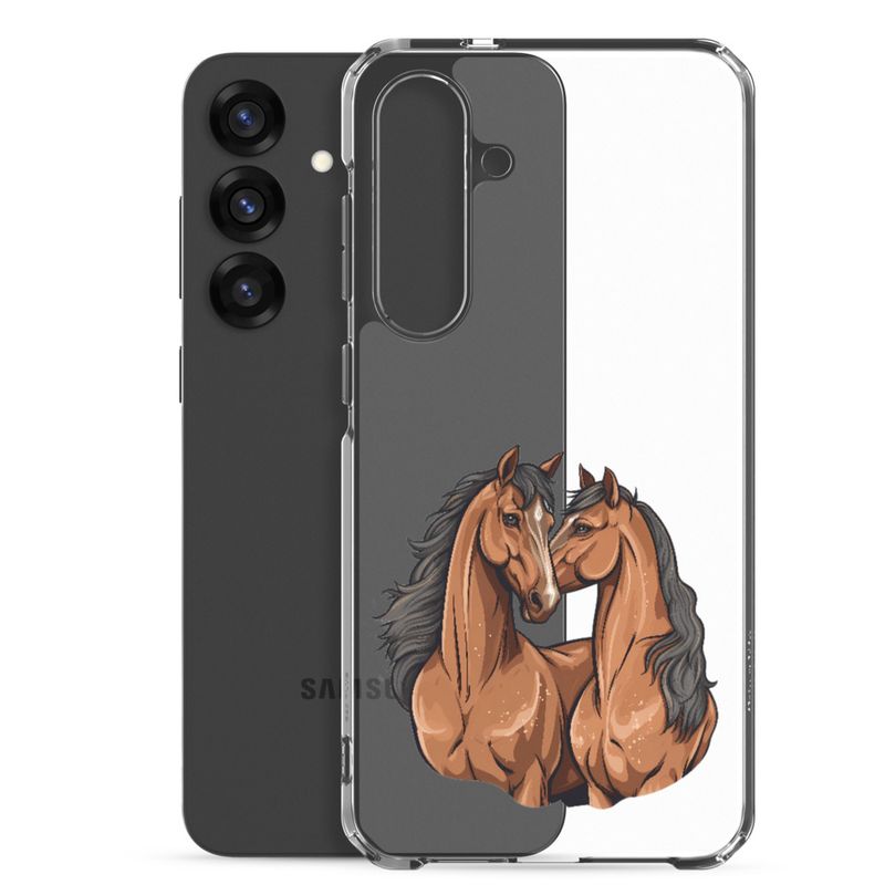 Clear Case for Samsung, Two brown horses snuggling, tdwcyd