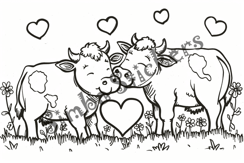 Colouring pages, bundle of cattle, 25 images 2