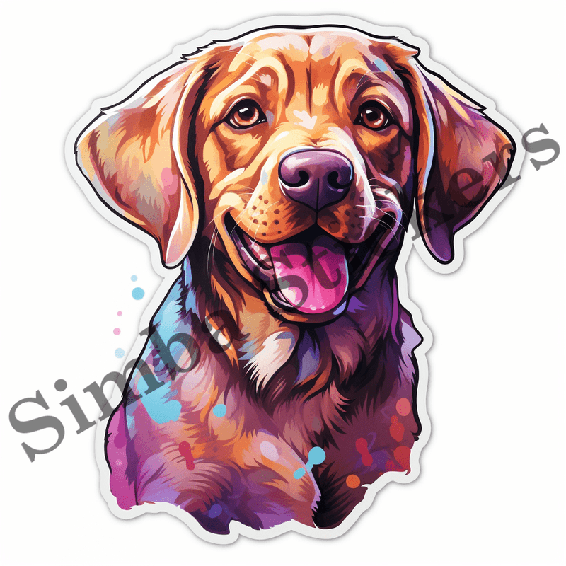 Labrador Retriever dogs, watercolour portraits, image set, 10 images